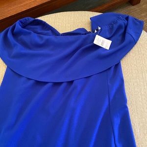 Blue Dress Off the Shoulders